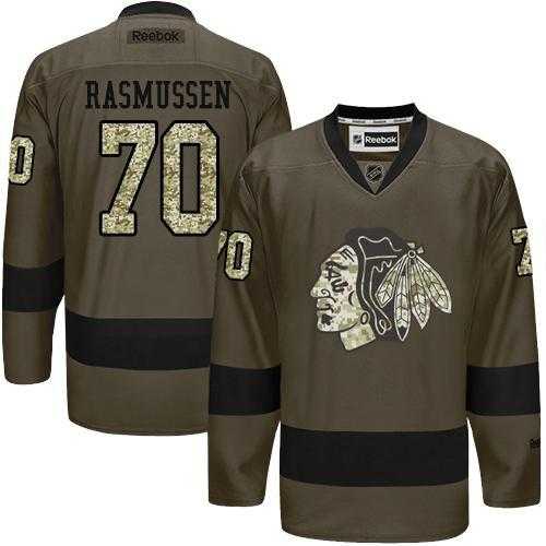 Glued Chicago Blackhawks #70 Dennis Rasmussen Green Salute to Service NHL Jersey,We sell and wholesale Glued Chicago Blackhawks #70 Dennis Rasmussen Green Salute to Service NHL Jersey on line form chian!
